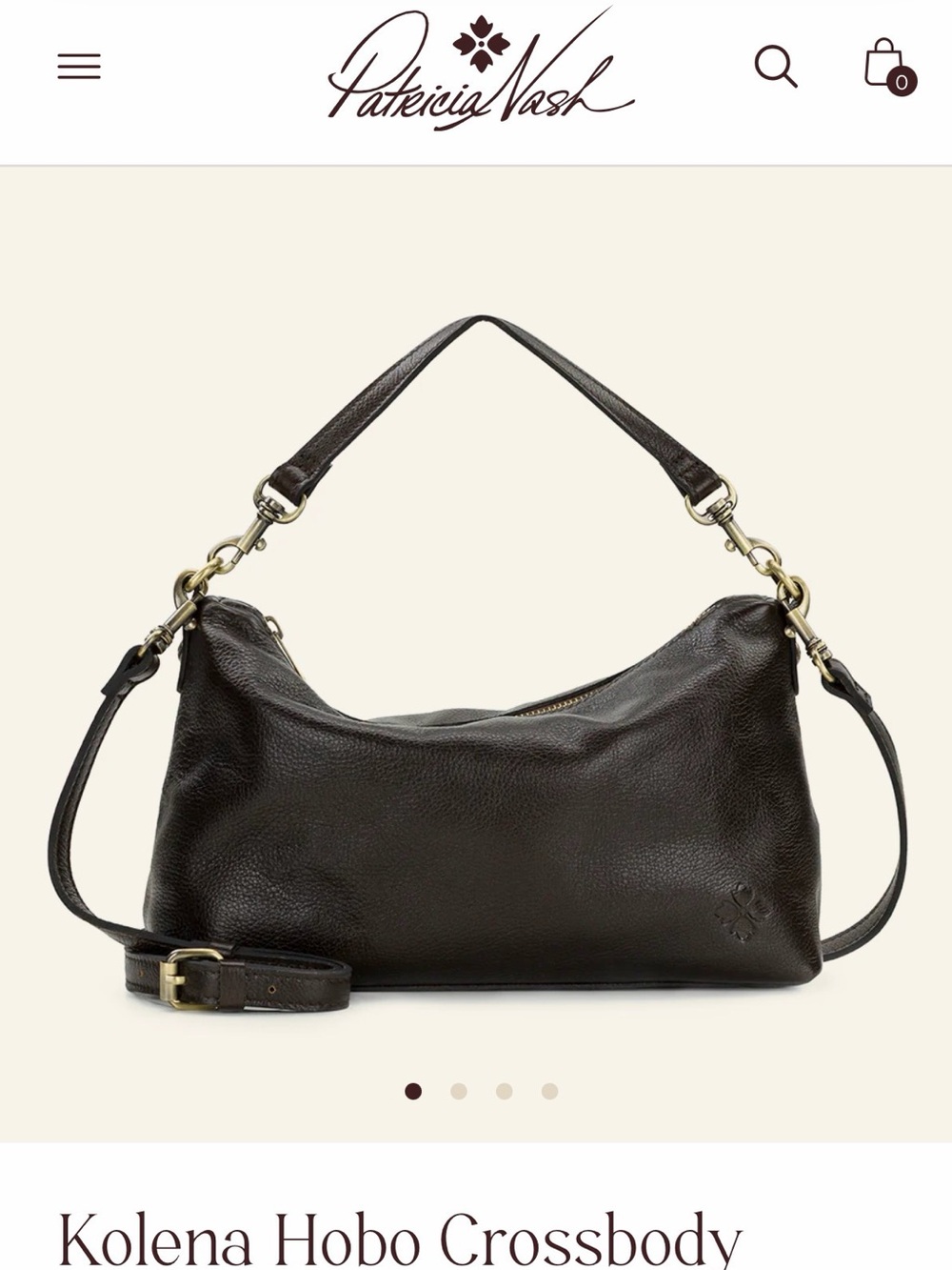 Patricia Nash Kolena Leather Hobo in Black NWT new with tags